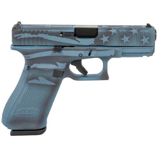 Glock 45 Gen 5 MOS 9mm 4.02" 17+1rds, Blue Titanium Flag Cerakote - PA455S204MOSBTFLAG