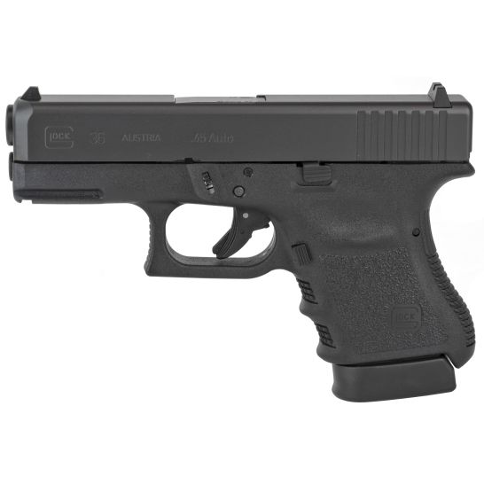 Glock 36 .45 ACP Pistol, 3.77" Barrel, Fixed Sights, Black - PR36509FGR