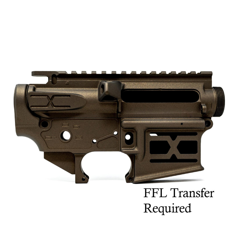 Faxon X-Tra Lite AR-15 Receiver Set - Upper & Lower, stripped, Midnight Bronze Cerakote