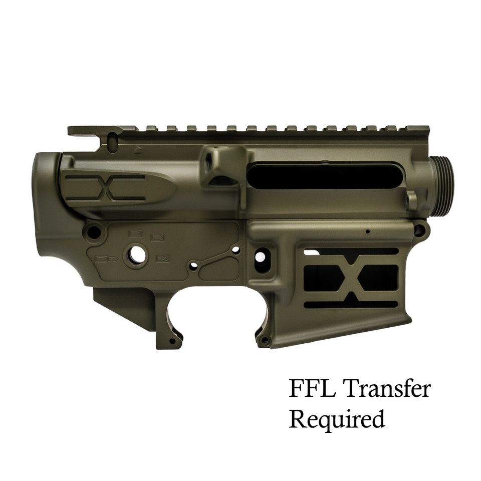 Faxon X-Tra Lite AR-15 Receiver Set - Upper & Lower, stripped, OD Green Cerakote