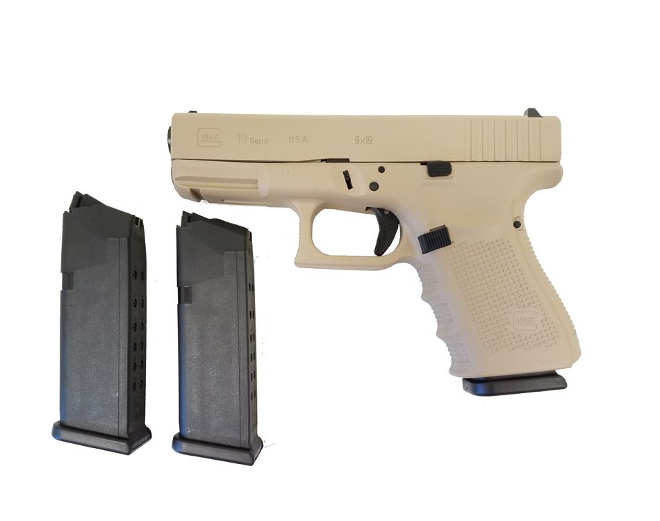 Glock 19 Gen 4 9mm Pistol (Desert Tan) - UG1950203DS