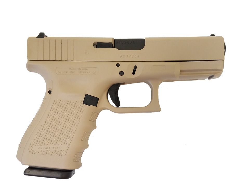 Glock 19 Gen 4 9mm Pistol (Desert Tan) - UG1950203DS - Image 2