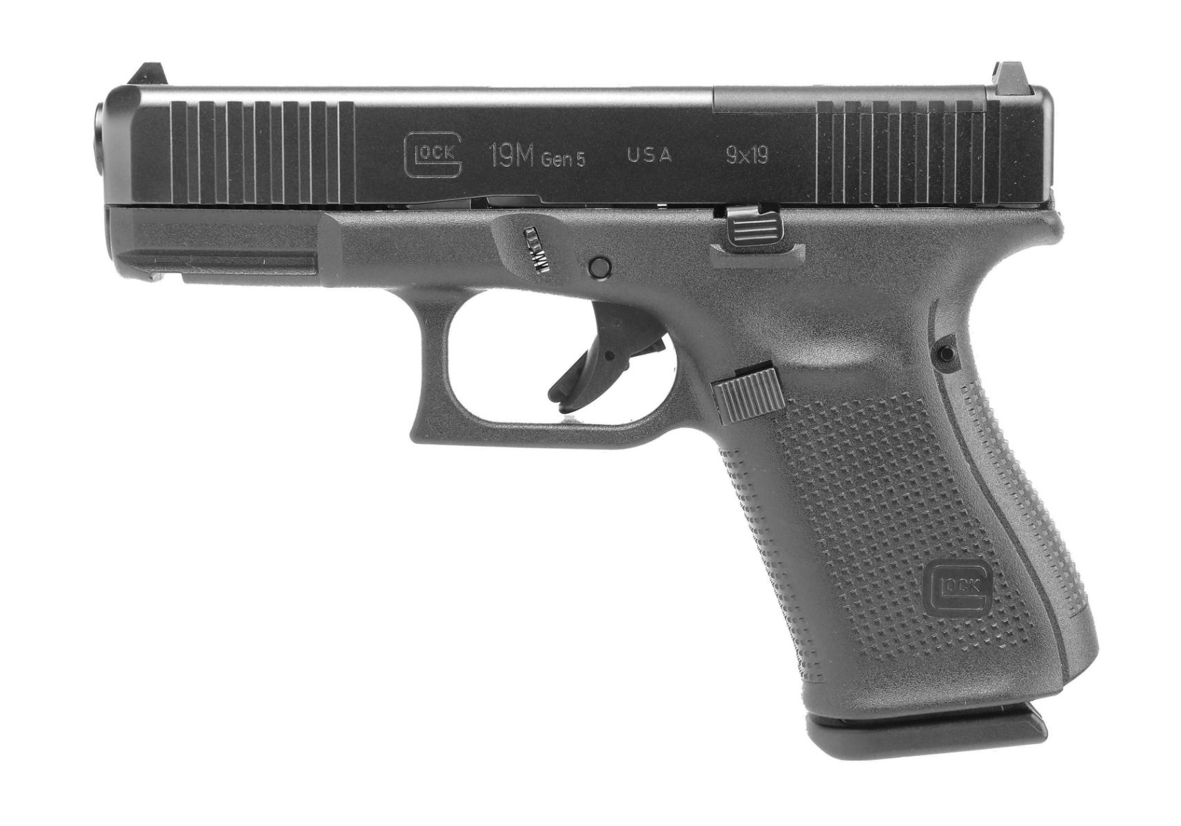 Glock G19M MOS Gen 5 9mm 15rd 4" Pistol Black - UMA195S203MOS