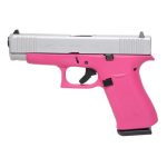 Glock 48 FS Semi Auto 9mm Pistol, Raspberry/Stainless Steel - PA485SL201RAS