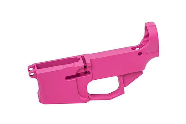 Pink Cerakoted Billet AR-15 80% Lower Receiver