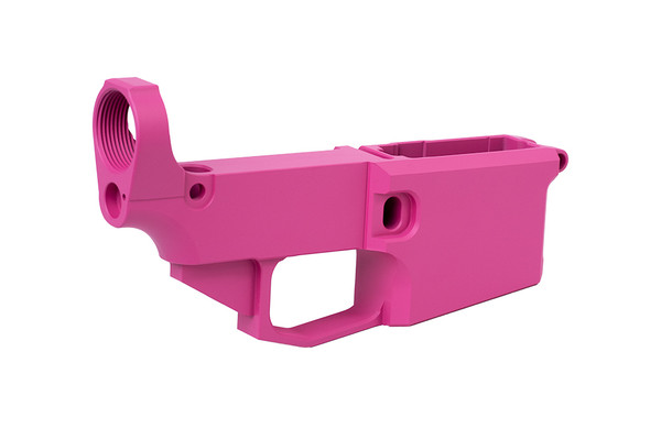 Pink Cerakoted Billet AR-15 80% Lower Receiver - Image 4