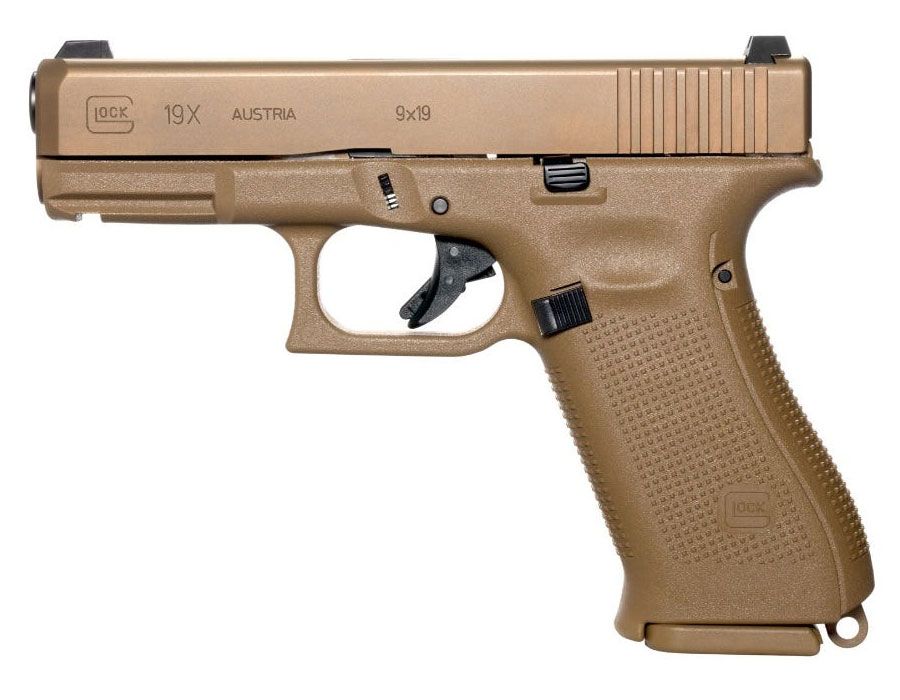 Glock 19X 10 Round 9mm Pistol With Glock Night Sights, FDE - UX1950701