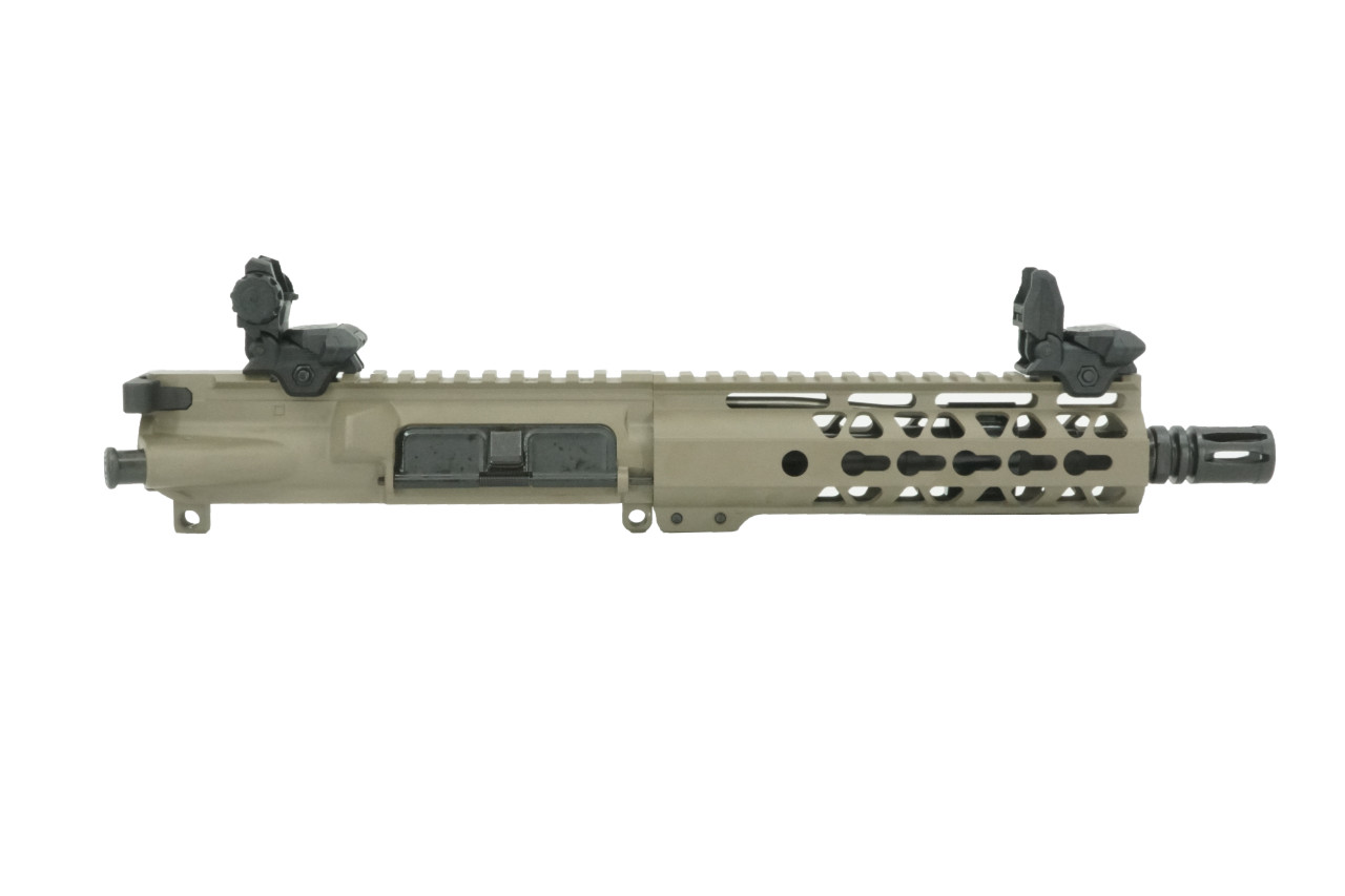 7.5" 5.56 NATO COMPLETE UPPER RECEIVER WITH 7" KEYMOD RAIL, BCG, CHARGING HANDLE & SIGHTS - FDE
