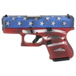 Glock 27 .40 S&W Pistol, 3.43" Barrel, Fixed Sights, Red, Wht, Blu BW Flag - PA275S204RWBBWFL