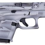 Glock G26 Gen5 9mm 3.5" 10rd Pistol, Battleship Grey Distressed Flag - UA265S204-BWFLAG
