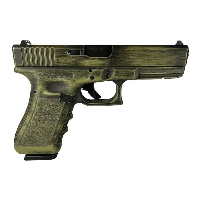 Glock G17 Gen 3 Custom Bazooka Green Destressed Standard 9mm 4.49" 17rds Bazooka Green