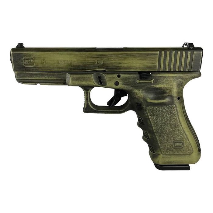 Glock G17 Gen 3 Custom Bazooka Green Destressed Standard 9mm 4.49" 17rds Bazooka Green - Image 2