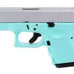 Glock 26 9mm Pistol, 3.43" Barrel, Fixed Sights, Robins Egg Blue, Silver - PI2650204REBCS