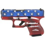 Glock 26 9mm Pistol, 3.43" Barrel, Fixed Sights, Red, Wht, Blu BW Flag - UA265S204RWBBWFL